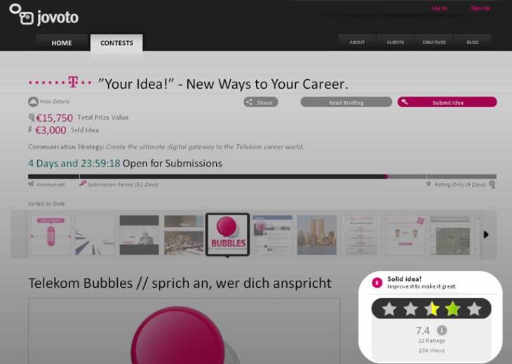 Jovoto idea discussion screeshot-telekom-bubbles