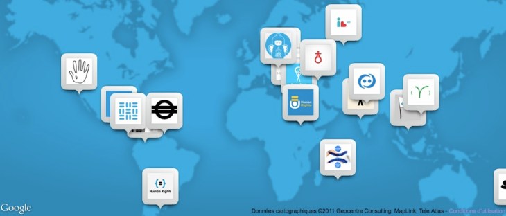 human rights logo map google