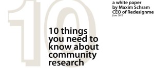  10 things you need to know about community research