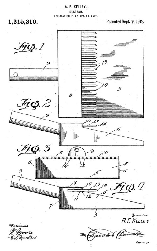 Brevet déposé pour la balayette "Dustpan"