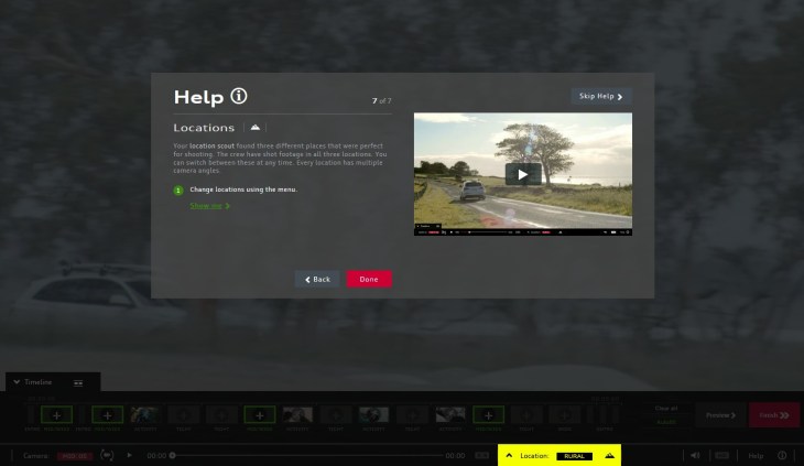 Locations: "Your location scout found three different places that were perfect for shooting"