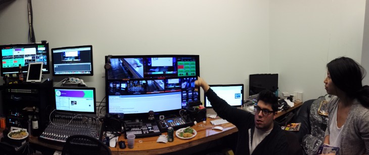 The media control room of Quirky (sorry for cutting your head, Nathan)