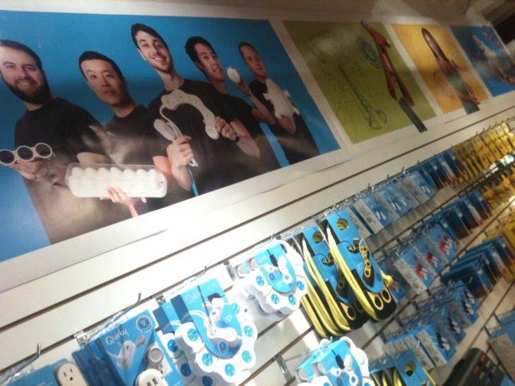 Inventors are featured above their products. In the middle, Jake Zien, who had the idea for the Pivot Power and who was present in Thursday's Eval panel