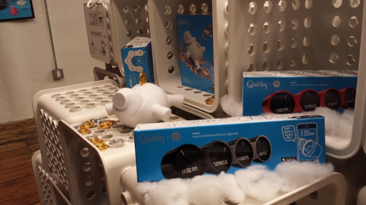 Some of the products in the WINK product line: an app-enabled Pivot Power, a money-counting piggy bank or a personal web dashboard - also app-enabled by GE.