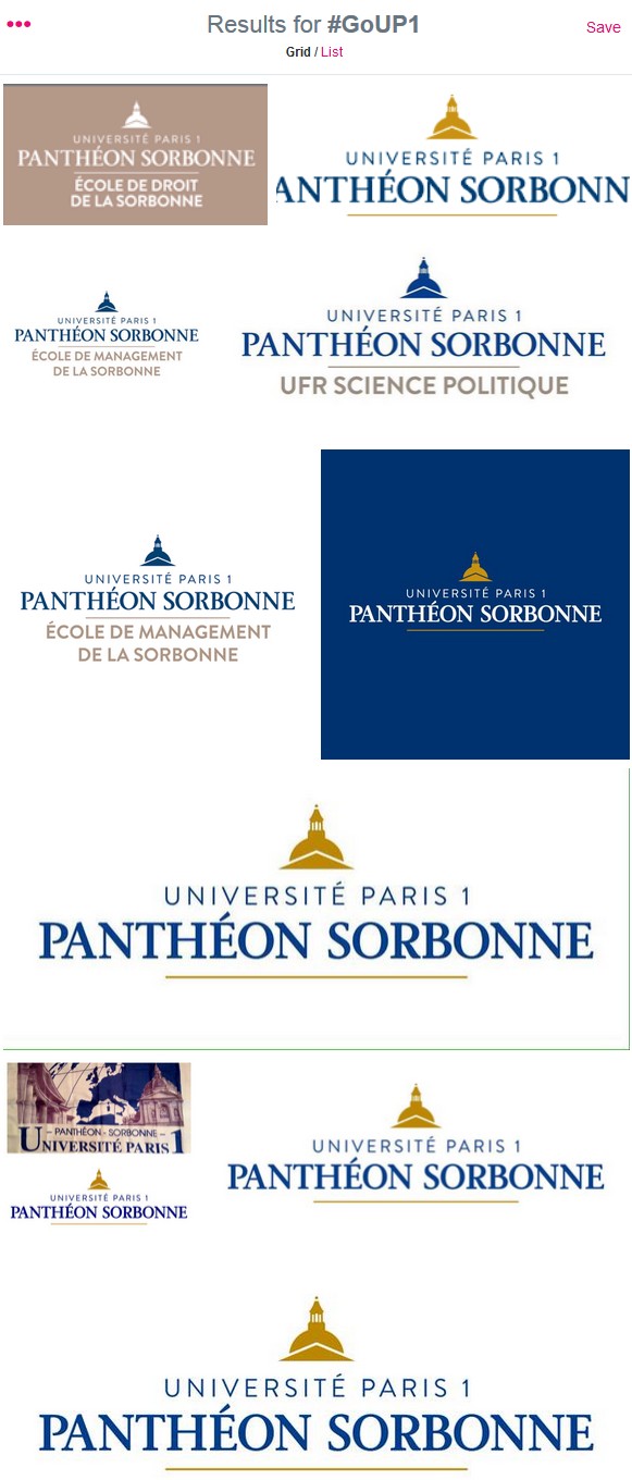 You see how the identity is rolled out for various departments, disciplines and schools within the university. On the bottom left, you can see a before/after image.