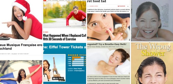 A caption of the "Ariane - The Overexposed Stock Image Model" facebook page (click to see more)