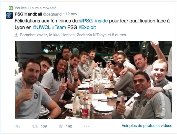 tweet psg handball