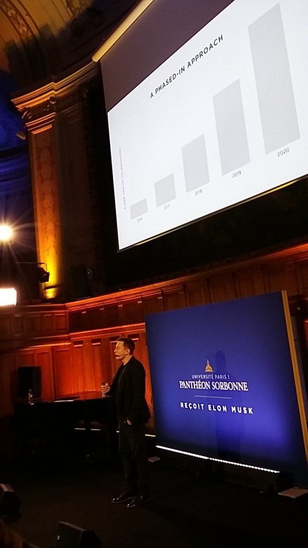 Elon Musk started with a short presentation about the importance of climate change action and the urgency of the situation for humankind