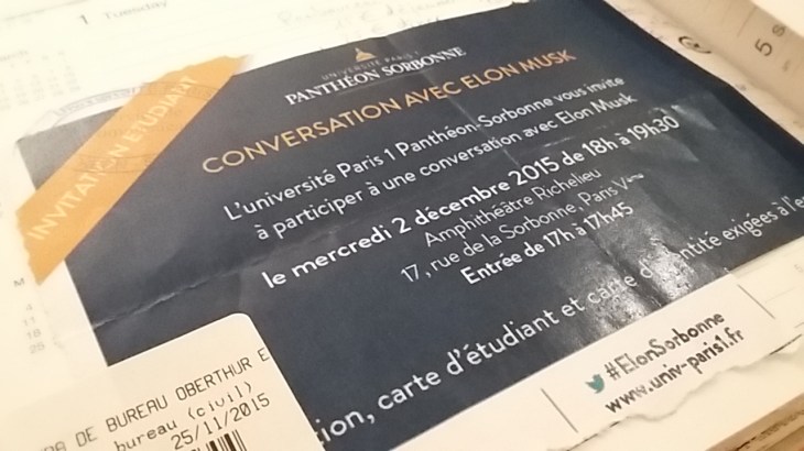 My piece of memorabilia for this event: the student invitation