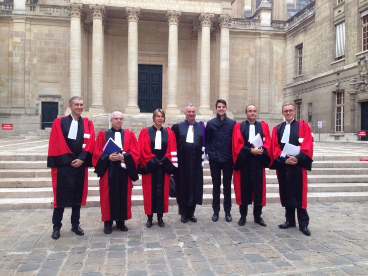 François Pétavy (eYeka), Prof. Decaudin (Université Toulouse), Prof. Le Nagard (ESSEC), Recteur Steyer (Université Paris 1 Panthéon Sorbonne), moi, Prof. Lemoine (Université Paris 1 Panthéon Sorbonne) and Prof. Morisse (ESSCA Ecole de Management)
